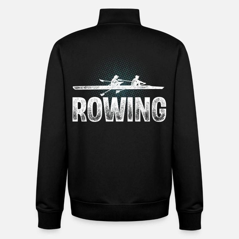 Rowing Rower Rowing Boat - Unisex Organic Zip Sweatshirt by Stanley/Stella - black