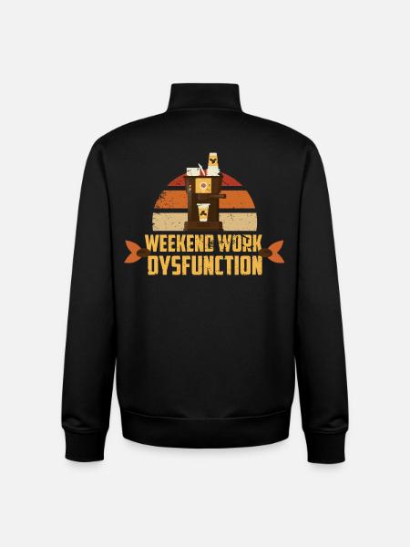 Weekend work ! Dysfunction - Unisex Organic Zip Sweatshirt by Stanley/Stella - black