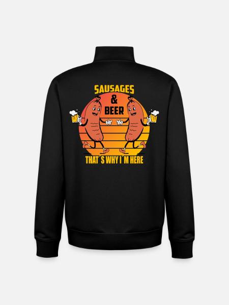Saucisses et bière - Sweat zippé unisexe en coton bio Stanley/Stella - noir
