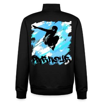 Parkour - Unisex Organic Zip Sweatshirt by Stanley/Stella - black - Back - AI Model Male 185 light (185cm)