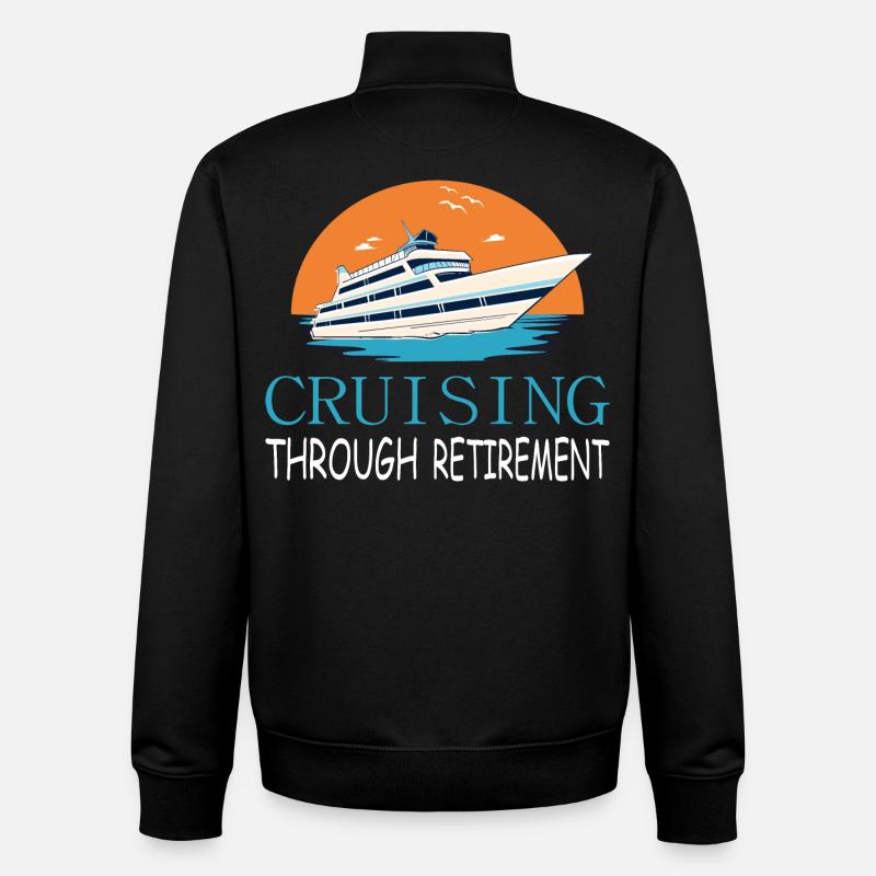Cruise through retirement - Unisex Organic Zip Sweatshirt by Stanley/Stella - black