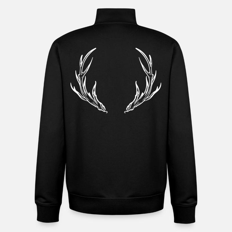 Hirsch Geweih Wild - Unisex Organic Zip Sweatshirt von Stanley/Stella - Schwarz