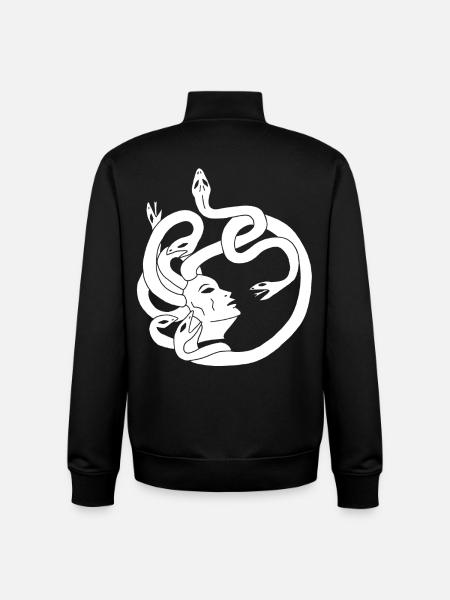 Snake-haired woman (white) - Unisex Organic Zip Sweatshirt by Stanley/Stella - black