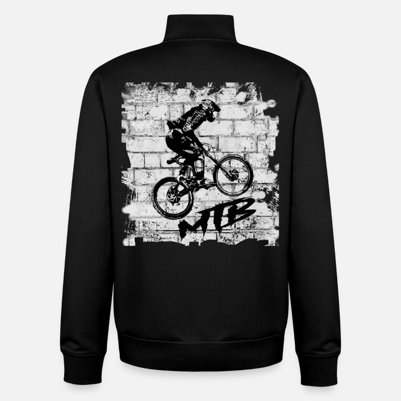 Vélo VTT - Sweat zippé unisexe en coton bio Stanley/Stella - noir