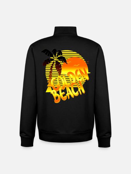 golden beach sun palm - Unisex Organic Zip Sweatshirt by Stanley/Stella - black