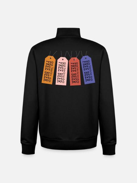 Free Beer Ticket - Unisex Organic Zip Sweatshirt by Stanley/Stella - black
