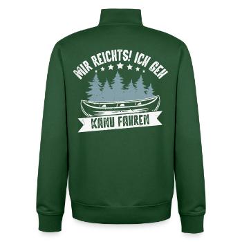 Kanu Kanufahrer Kanufahren - Unisex Organic Zip Sweatshirt von Stanley/Stella - Flaschengrün - Hinten - AI Model Male 185 dark (185cm)
