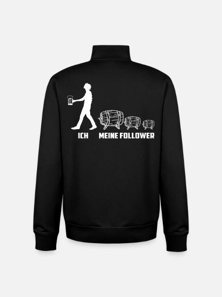Meine Bierfass Follower - Unisex Organic Zip Sweatshirt von Stanley/Stella - Schwarz