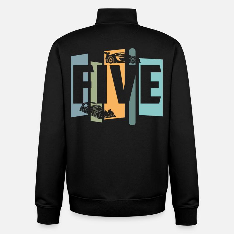 Five years old - Unisex Organic Zip Sweatshirt by Stanley/Stella - black