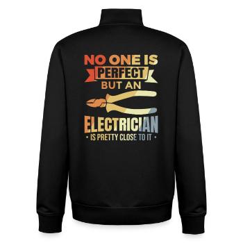 Blague d’électricien - Sweat zippé unisexe en coton bio Stanley/Stella - noir - Dos - AI Model Male 185 light (185cm)