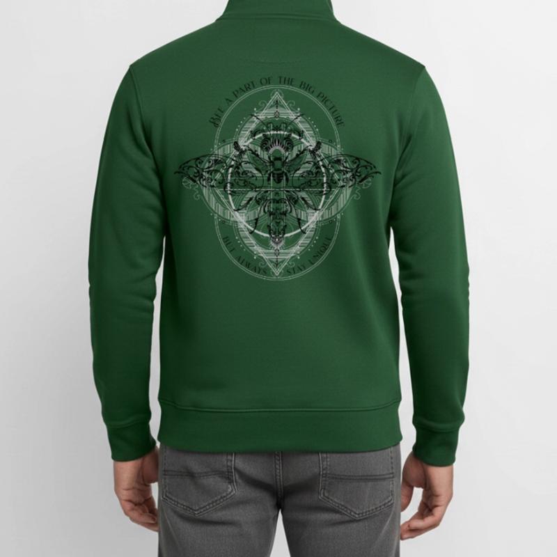 Bee Psychedelic Geometry Pattern cool dicton Sweat zippé unisexe en coton bio Stanley/Stella