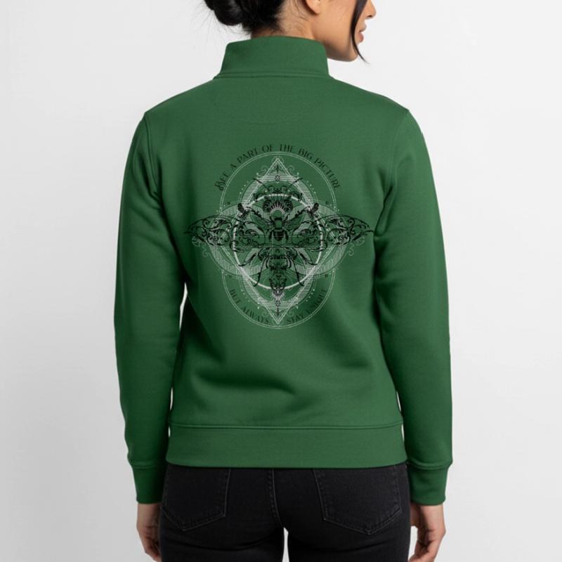 Bee psychedelic geometry pattern cool saying Unisex Organic Zip Sweatshirt by Stanley/Stella