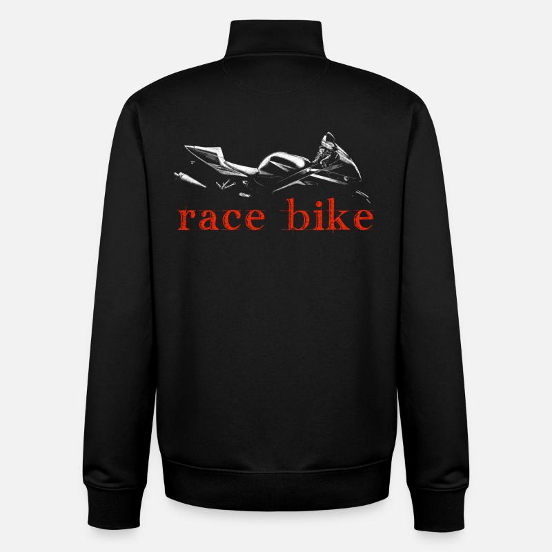 Vélo de course - Sweat zippé unisexe en coton bio Stanley/Stella - noir