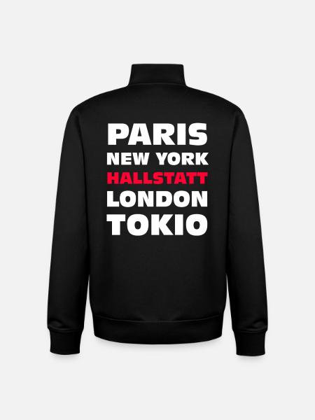 Hallstatt Austria Lake & Mountains - Unisex Organic Zip Sweatshirt by Stanley/Stella - black