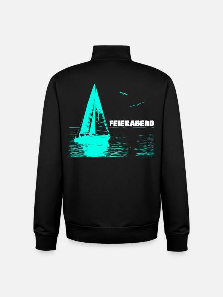 Feierabend Segelboot und 2 Möwen - Unisex Organic Zip Sweatshirt von Stanley/Stella - Schwarz