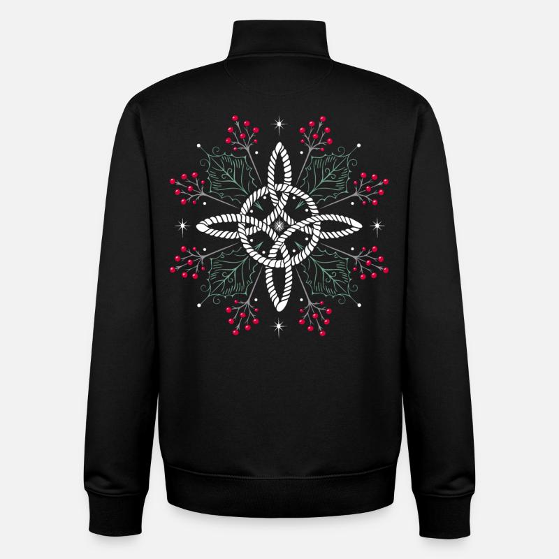Witch's knot Ilex Holly - Unisex Organic Zip Sweatshirt by Stanley/Stella - black