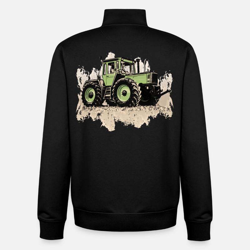 MB trac 1300 turbo | Tracteur - Sweat zippé unisexe en coton bio Stanley/Stella - noir
