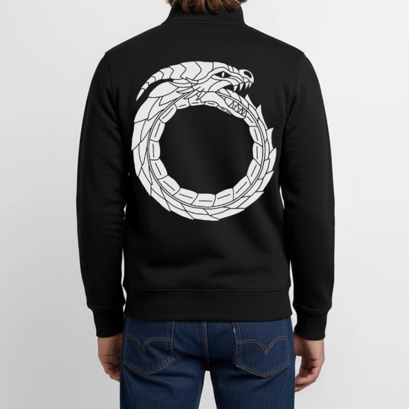 Devouring White Dragon Unisex Organic Zip Sweatshirt by Stanley/Stella