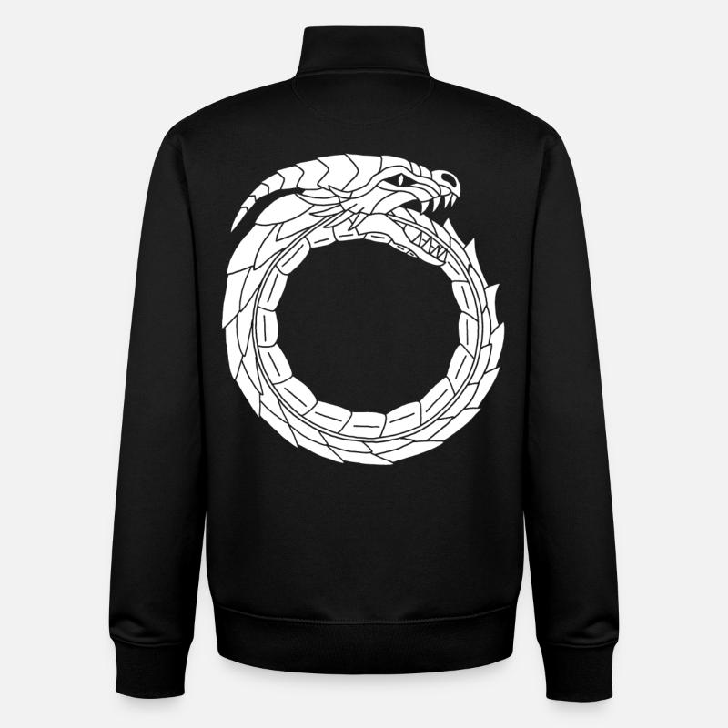 Dragon blanc dévoreur - Sweat zippé unisexe en coton bio Stanley/Stella - noir