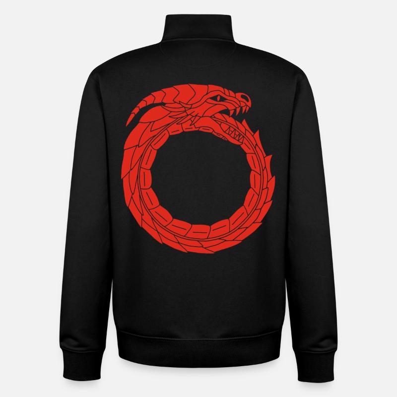 Devouring Red Dragon - Unisex Organic Zip Sweatshirt by Stanley/Stella - black