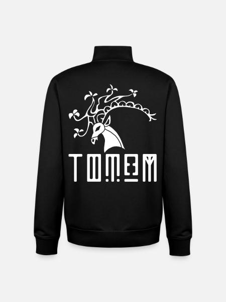 White deer animal totem - Unisex Organic Zip Sweatshirt by Stanley/Stella - black