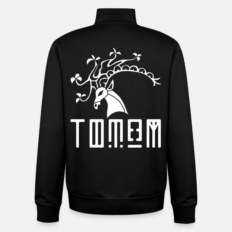 Cerf blanc animal totem - Sweat zippé unisexe en coton bio Stanley/Stella - noir