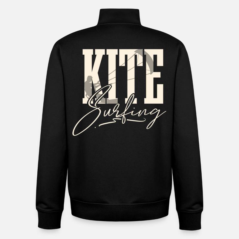 Kitesurfen Kitesurfer Kiteboard Kitesurfing - Unisex Organic Zip Sweatshirt by Stanley/Stella - black