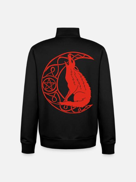 Howling of the Red Wolf - Unisex Organic Zip Sweatshirt by Stanley/Stella - black