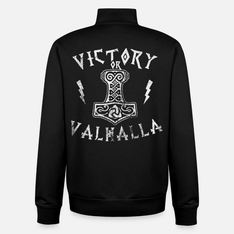Victory or Valhalla - Unisex Organic Zip Sweatshirt von Stanley/Stella - Schwarz