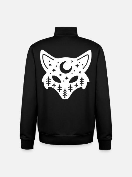 White fox totem of nature - Unisex Organic Zip Sweatshirt by Stanley/Stella - black