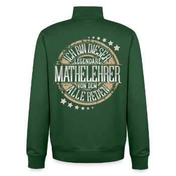 Mathelehrer - Unisex Organic Zip Sweatshirt von Stanley/Stella - Flaschengrün - Hinten - AI Model Male 185 dark (185cm)