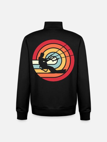 Kitesurfen Kitesurf Kitesurfer Kiteboard Retro Vin - Unisex Organic Zip Sweatshirt by Stanley/Stella - black