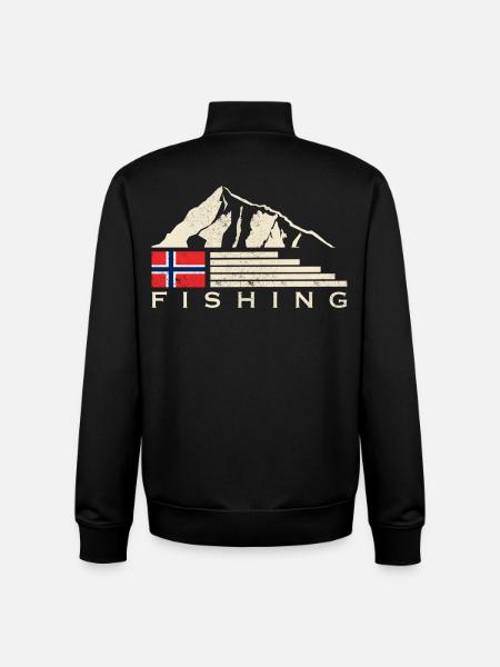 Norway Fishing Angler Fishing - Unisex Organic Zip Sweatshirt by Stanley/Stella - black
