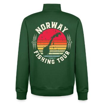 Norway Fishing Tour Fishing Fishing Angler - Unisex Organic Zip Sweatshirt by Stanley/Stella - bottle green - Back - AI Model Male 185 dark (185cm)