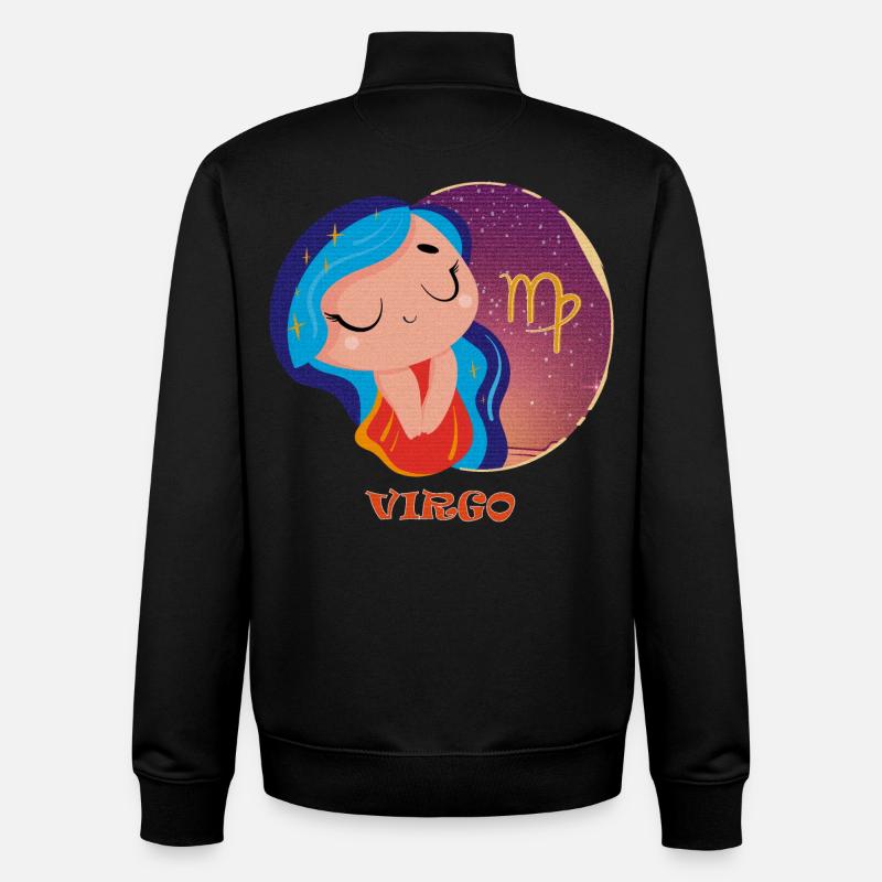 Signe du zodiaque Vierge - Sweat zippé unisexe en coton bio Stanley/Stella - noir