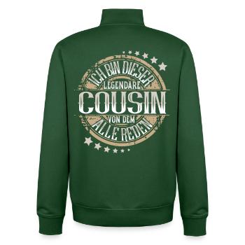 Cousin - Unisex Organic Zip Sweatshirt von Stanley/Stella - Flaschengrün - Hinten - AI Model Male 185 dark (185cm)