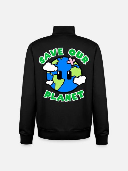 Save Our Planet - Unisex Organic Zip Sweatshirt by Stanley/Stella - black