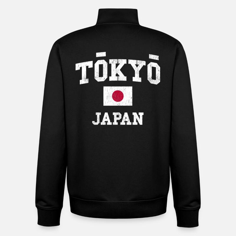 Logo rétro Tokyo Japon - Sweat zippé unisexe en coton bio Stanley/Stella - noir