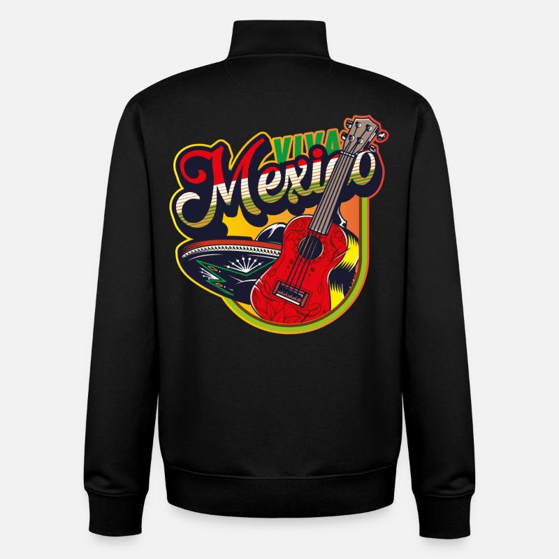 Mexique - Sweat zippé unisexe en coton bio Stanley/Stella - noir