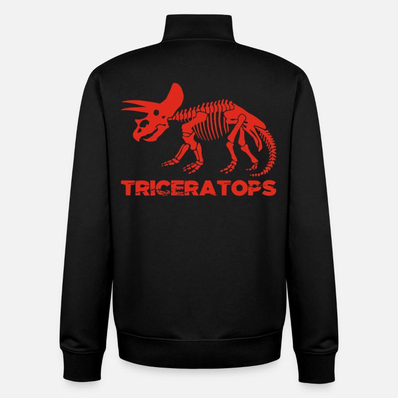 Squelette de tricératops rouge - Sweat zippé unisexe en coton bio Stanley/Stella - noir