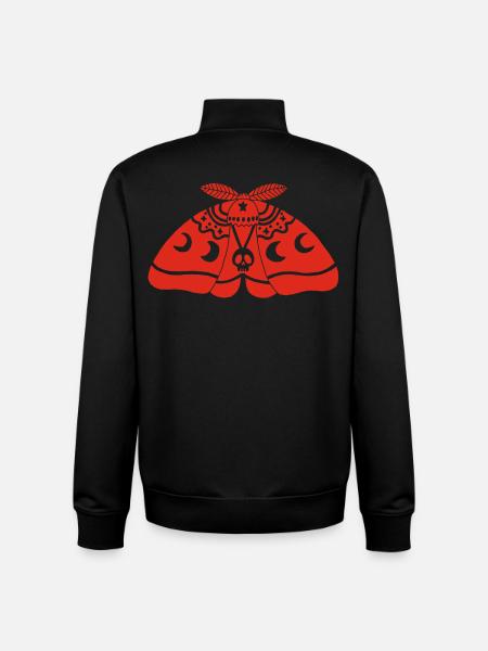 Red moth - Unisex Organic Zip Sweatshirt by Stanley/Stella - black