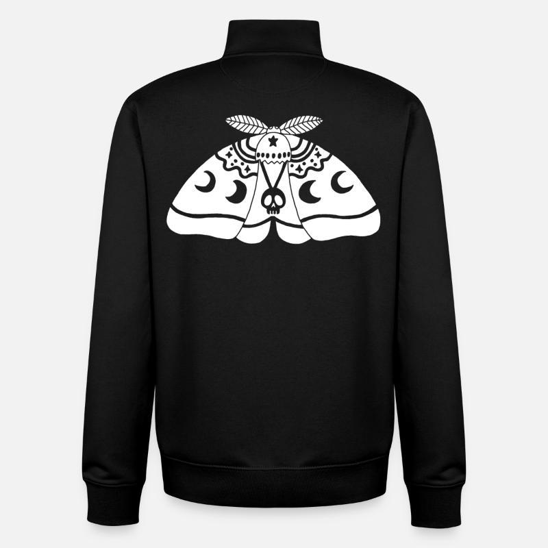 White moth - Unisex Organic Zip Sweatshirt by Stanley/Stella - black