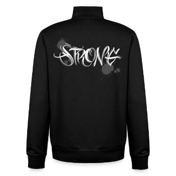 Stark Strong Graffiti gym Training. - Unisex Organic Zip Sweatshirt by Stanley/Stella - black - Back - AI Model Male 185 light (185cm)