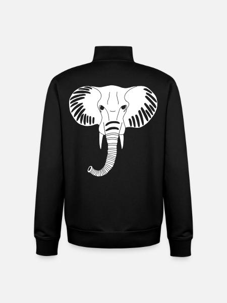 White elephant head - Unisex Organic Zip Sweatshirt by Stanley/Stella - black