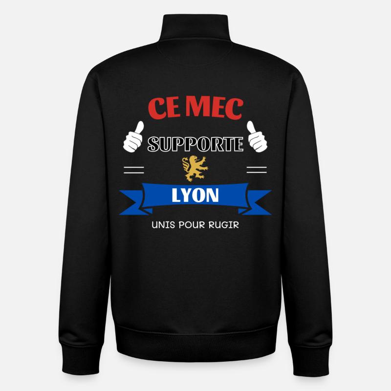 Ce mec supporte Lyon - Sweat zippé unisexe en coton bio Stanley/Stella - noir