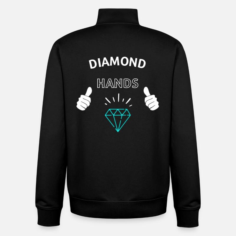 Diamond Hands Crypto - Sweat zippé unisexe en coton bio Stanley/Stella - noir