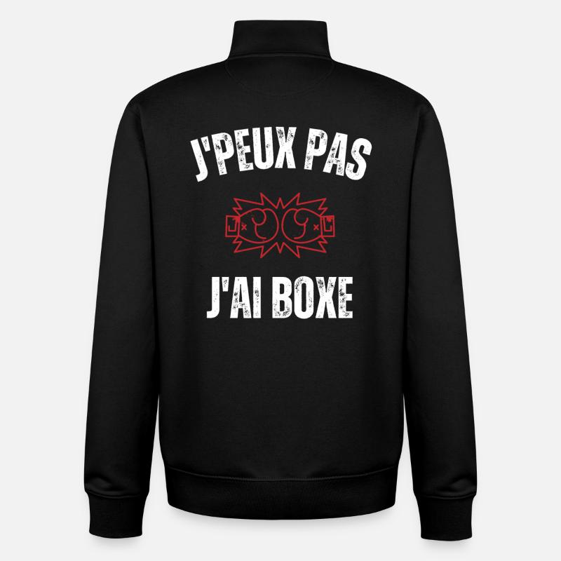 Je peux pas j'ai boxe - Sweat zippé unisexe en coton bio Stanley/Stella - noir