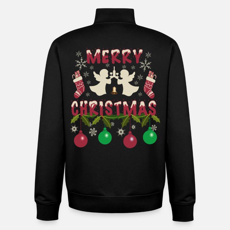 Ange de Noël - Sweat zippé unisexe en coton bio Stanley/Stella - noir