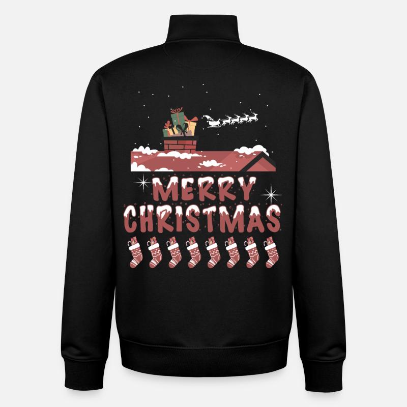 Frohes Fest zu Hause - Unisex Organic Zip Sweatshirt von Stanley/Stella - Schwarz
