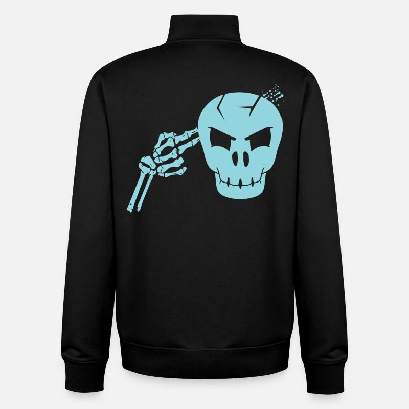 Coup de tête de crâne - Sweat zippé unisexe en coton bio Stanley/Stella - noir